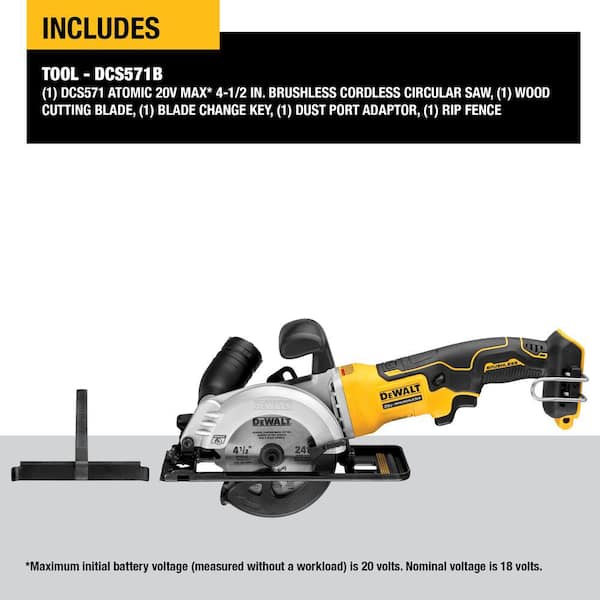 ATOMIC 20V MAX Cordless Brushless 4-1/2 in. Circular Saw (Tool Only)