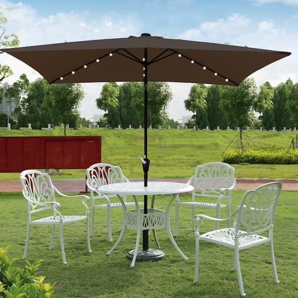 10ft solar led lighted best sale patio umbrella