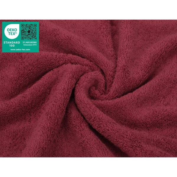 American Soft Linen 4 Piece 100% Turkish Cotton Hand Towel Set - Burgundy Red