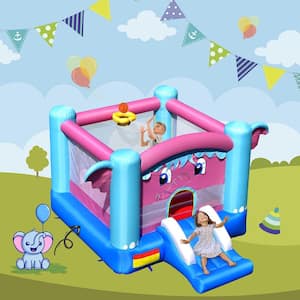 735-Watt Inflatable Bounce House 3-in-1 Elephant Theme Inflatable Castle with Blower