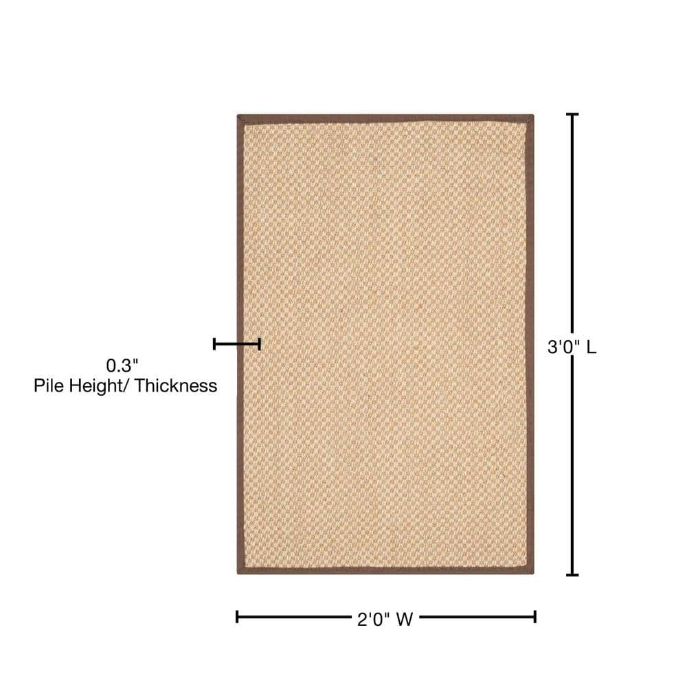 Coastal Charm Handmade Maize & Brown Sisal Accent Rug - 24" x 4"