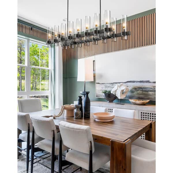 DSI LIGHTING 6-Light Matte Black and Gold Cluster Chandelier
