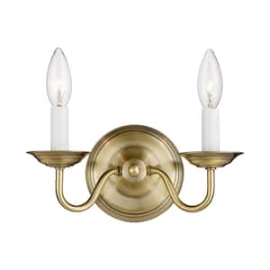 Williamsburgh 2 Light Antique Brass Wall Sconce