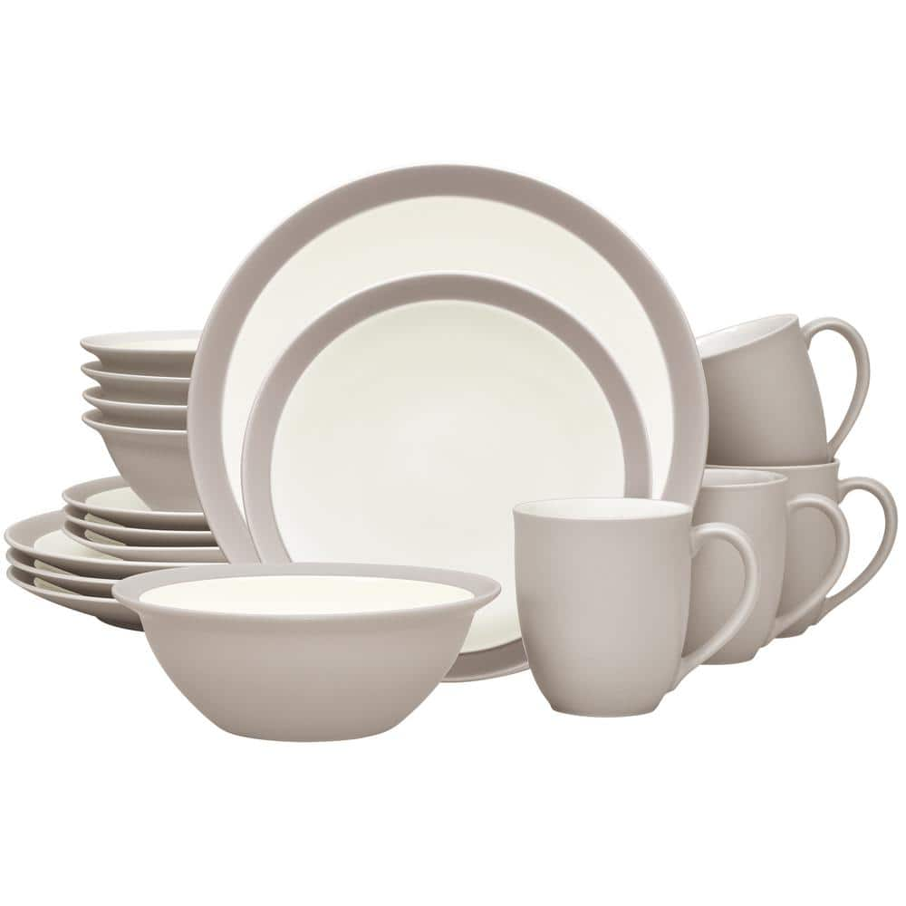 Noritake Colorwave Sand 16-Piece Curve (Tan) Stoneware Dinnerware Set ...