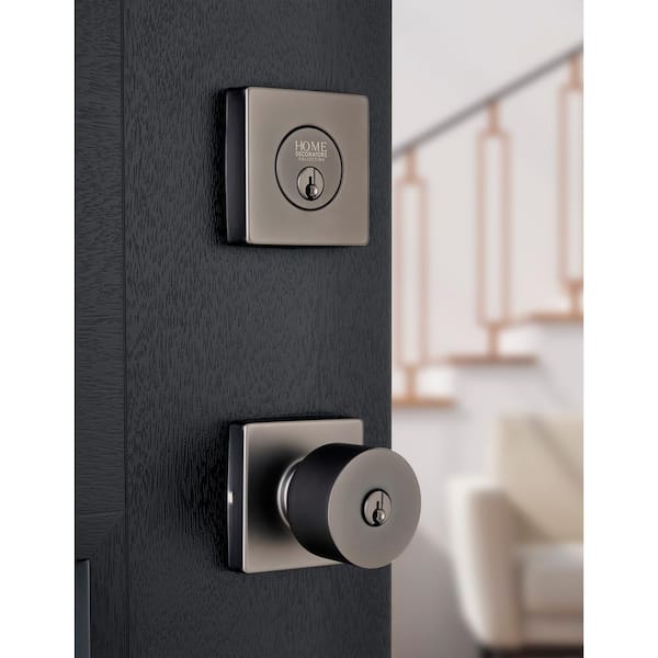Ridgeway Gun Metal Single Cylinder Door Knob Combo Pack