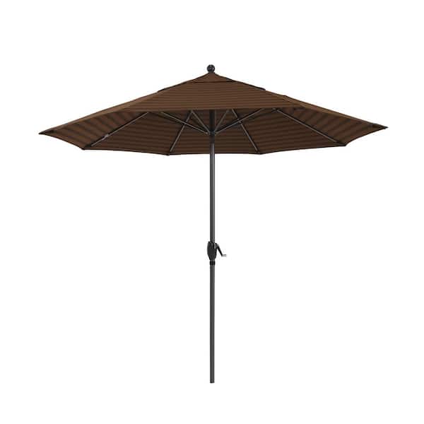 chocolate brown striped patio umbrella Inside Out 9 Ft Crank Brown/White Outdoor Stripe Classic Mediterranean Round Aluminum Wood : Patio, Lawn & Garden Patio umbrella made with 100% solution Business & Pleasure Co. The