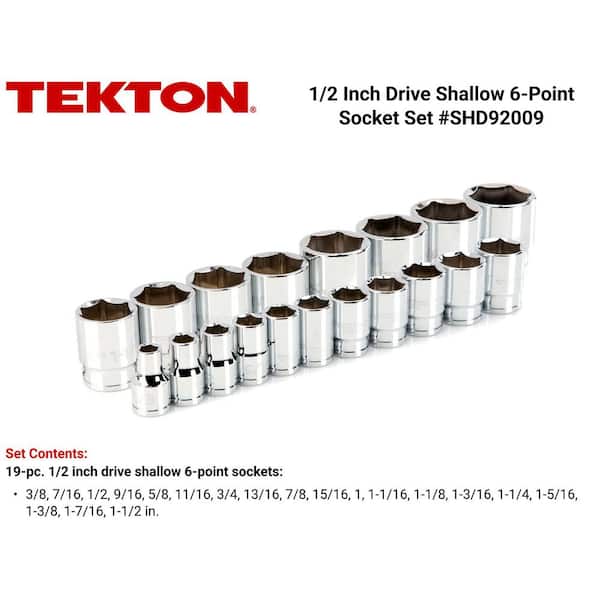 1/2 in. Drive 6-Point Socket Set (19-Piece)