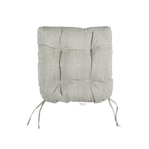 Sunbrella Canvas Granite Tufted Chair Cushion Round U-Shaped Back 16 x 16 x 3