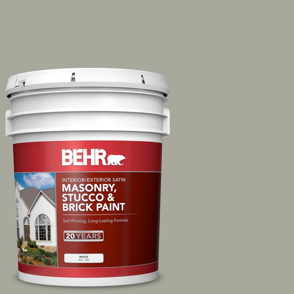 5 gal. #PPU25-05 Old Celadon Satin Interior/Exterior Masonry, Stucco and Br