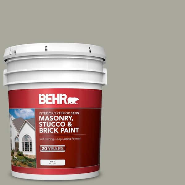 BEHR 5 gal. #PPU25-05 Old Celadon Satin Interior/Exterior Masonry, Stucco and Brick Paint