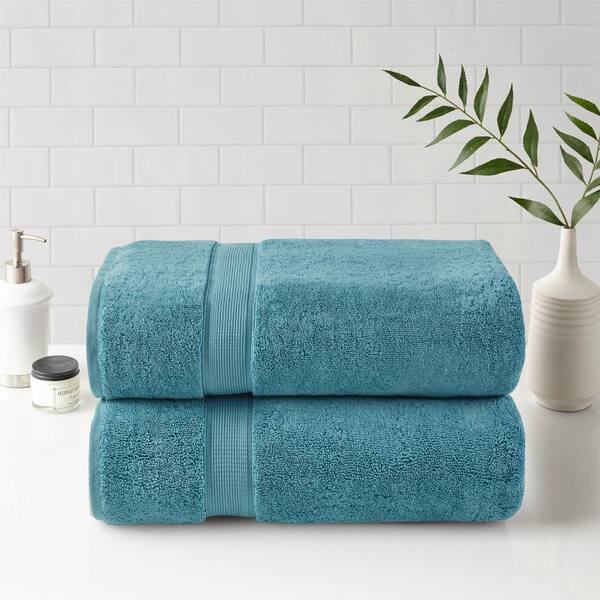 800gsm Aqua 100% Cotton Bath Sheet (Set of 2)
