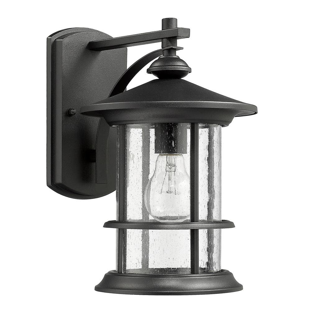 Matte Black Mid-century Outdoor Hardwired Wall Sconce with No Bulbs, Wall M