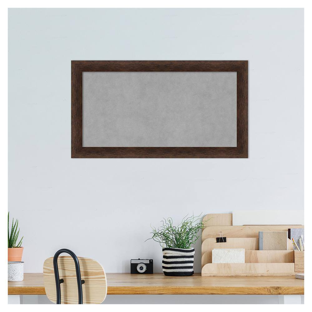Warm Walnut Narrow Framed Magnetic Memo Board 27x15