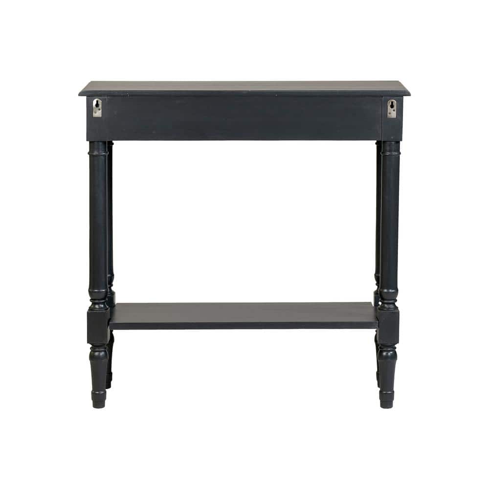 Marisol Black Solid Wood Console Table with Storage