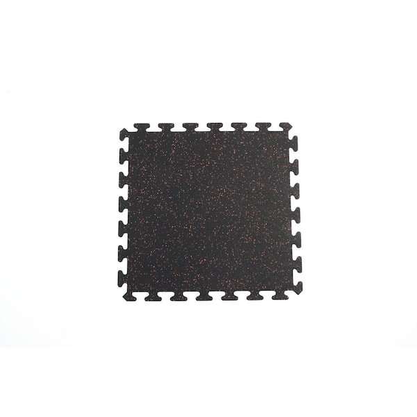 Unbranded Matter Surfaces Gym/Exercise Recycled Rubber Center Tiles Black w/Red 25in.x25in.x 0.3 Thick. 8-Tiles/Case, 32 sq. ft.