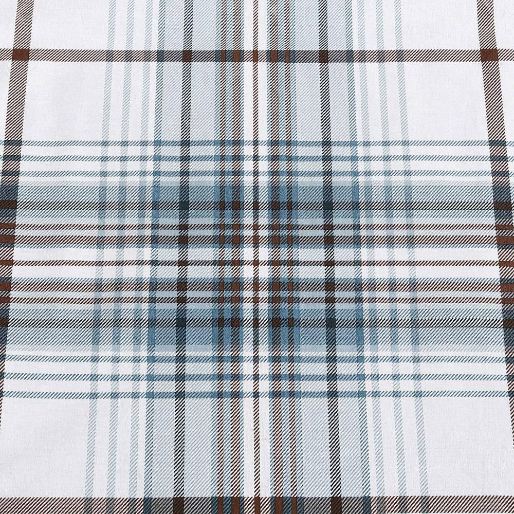 Alder Blue and Grey Plaid Cotton Twin Comforter Set