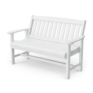 Wildridge Classic Lemon Yellow HDPE Plastic Outdoor Mission Bench