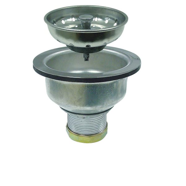 KISSLER and CO Brass, Stainless Steel Drain Assembly, 1-1/2" Pipe Dia., Threaded Connection, 3-1/2" to 4" Length