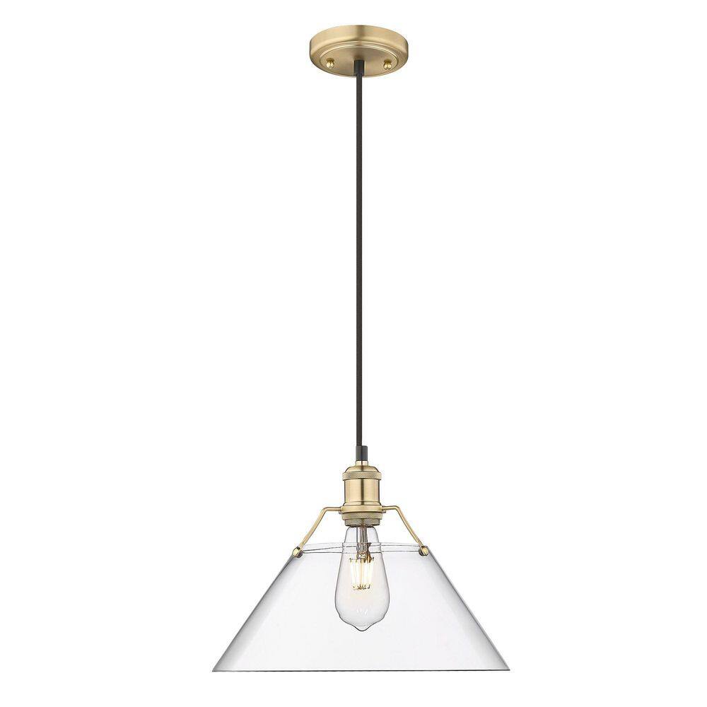 Orwell 14'' Gold and Clear Glass Pendant Light