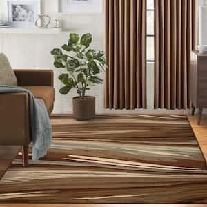 Ondes Taupe 4 ft. x 6 ft. Modern Abstract Indoor Area Rug