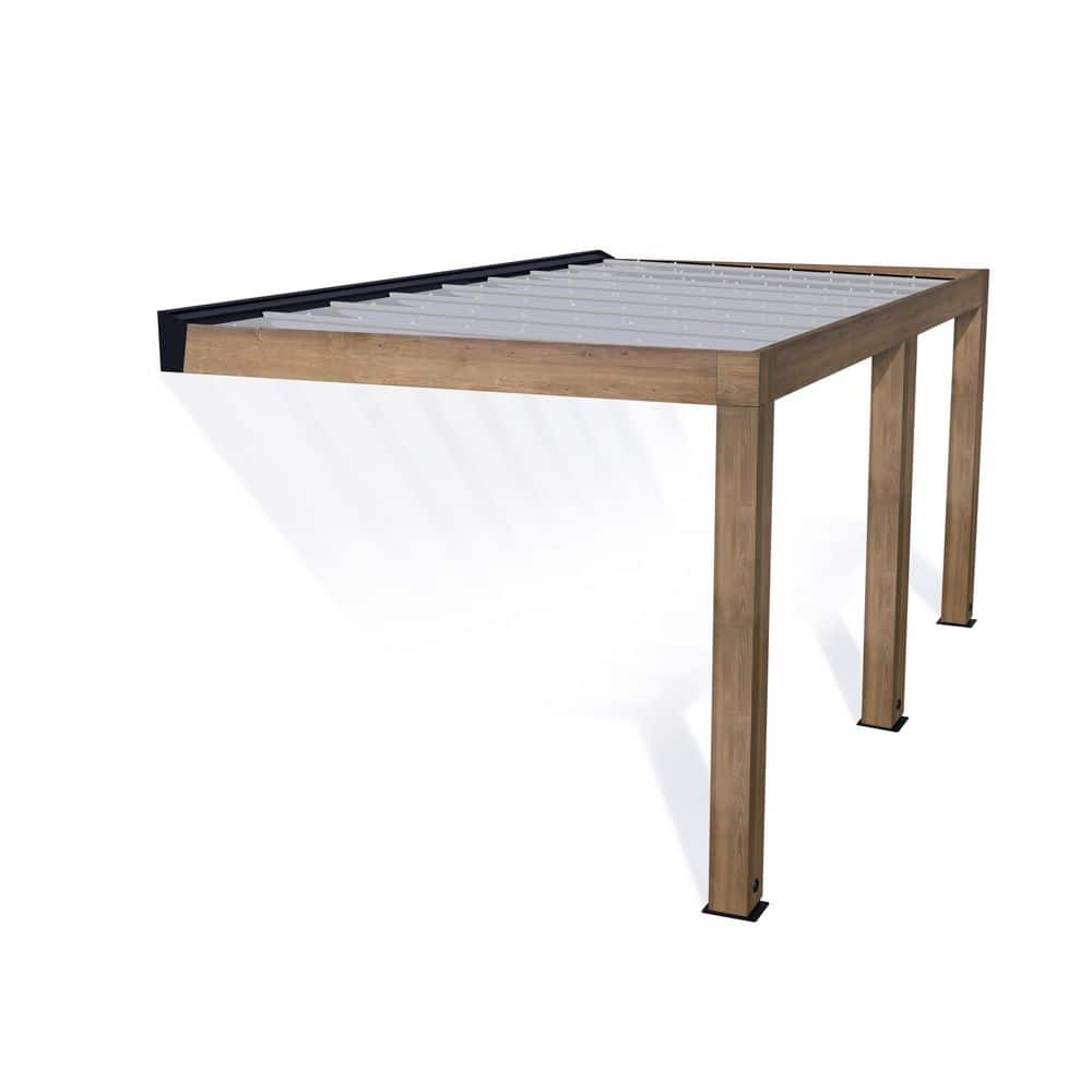 Helsinki 10 ft. x 17 ft. Cedar Wood/Solar Control Wall Mounted -All Weather Hardtop Wooden Patio Cover price history on PriceWatchPro