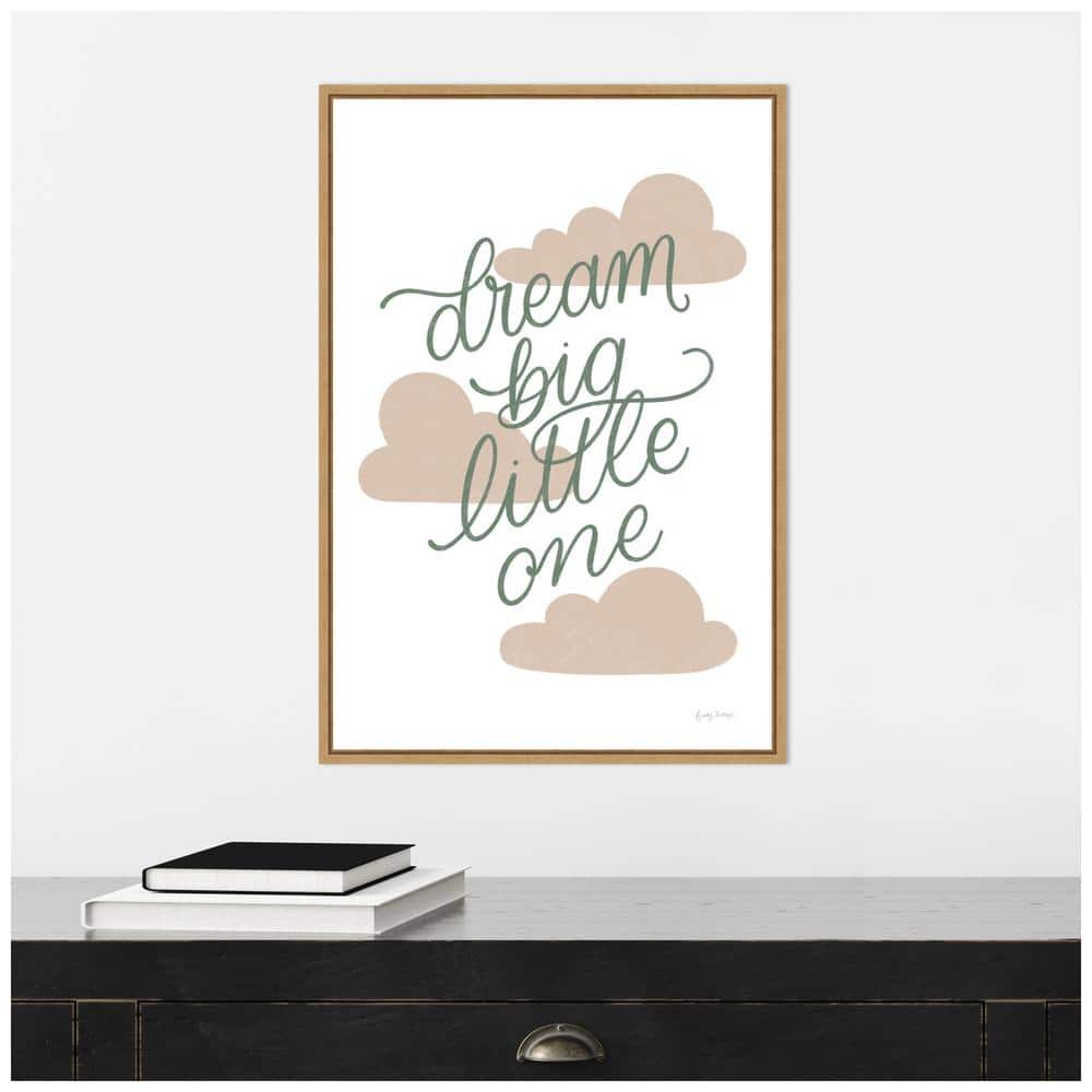 Dream Big Little One Beige and Green Canvas Nursery Print