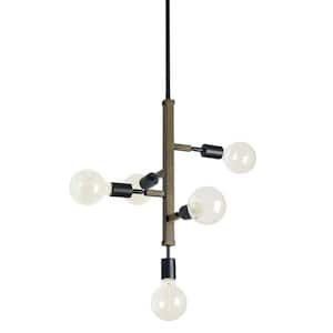 Westminster 60-Watt 5-Light Black Farmhouse Chandelier, No Bulb Included