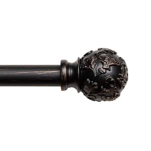 Vine 66 in. - 120 in. Adjustable Length 1 in. Curtain Rod Kit Oil Rubbed Bronze with Finial