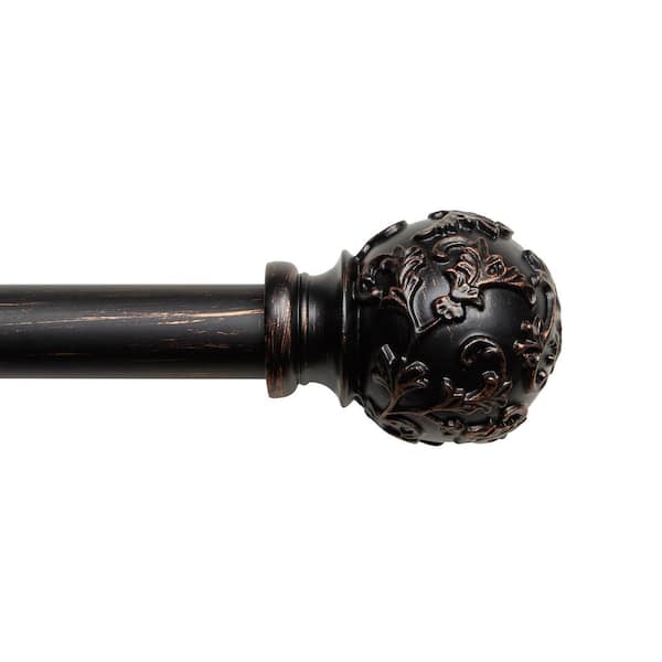EXCLUSIVE HOME Vine 66 in. - 120 in. Adjustable Length 1 in. Curtain Rod Kit Oil Rubbed Bronze with Finial