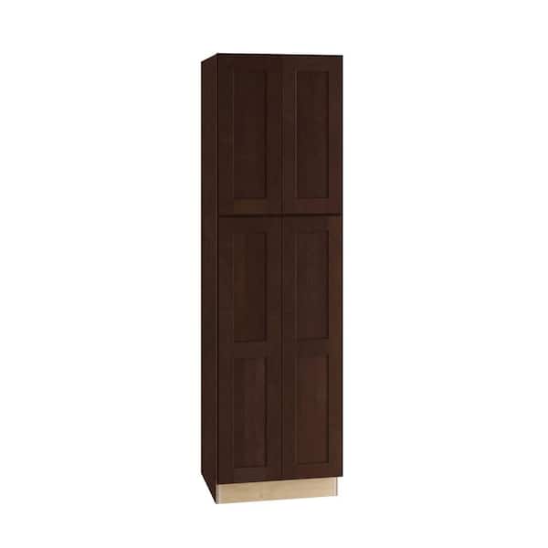 Home Decorators Collection Newport 24 in. W x 21 in. D x 84 in. H Assembled Plywood Vanity Linen Bath Cabinet in Manganite with Soft Close