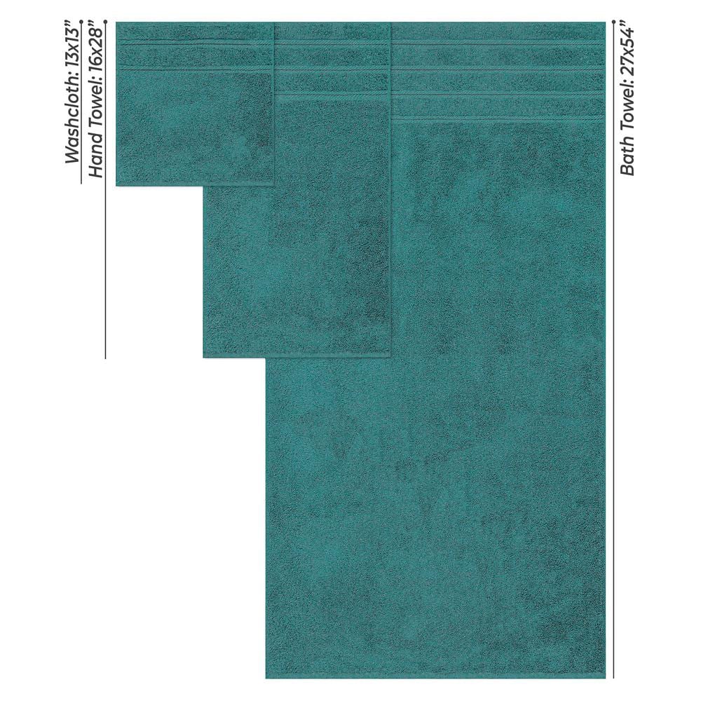 Luxurious Teal Turkish Cotton 3-Piece Towel Set