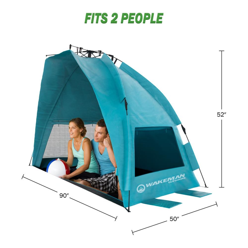 Turquoise 2-Person Pop-Up Beach Tent with Carry Bag