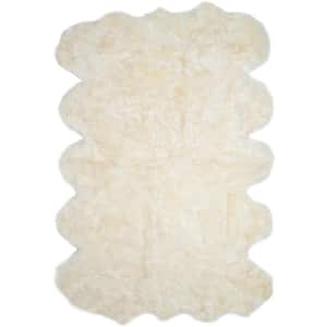 Sheep Skin White 5 ft. x 8 ft. Solid Area Rug