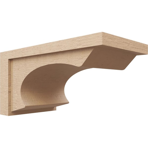 Ekena Millwork 10 in. x 10 in. x 20 in. Wide Emerson Rough Cedar Woodgrain TimberThane Corbel, Primed Tan