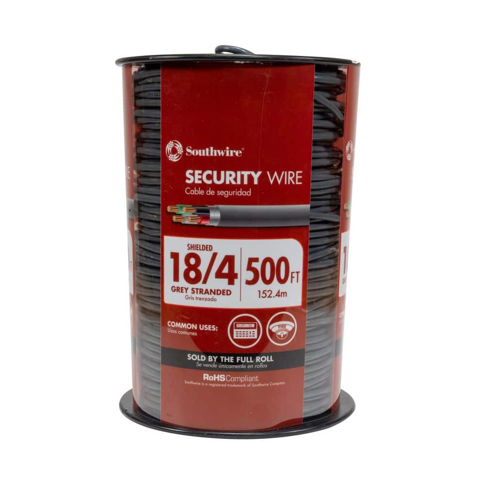 Southwire 500 ft. 18/4 Gray Stranded CU CL3R Shielded Security