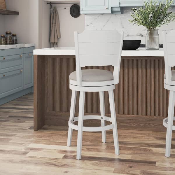 Clarion Sea White Swivel Bar Stool