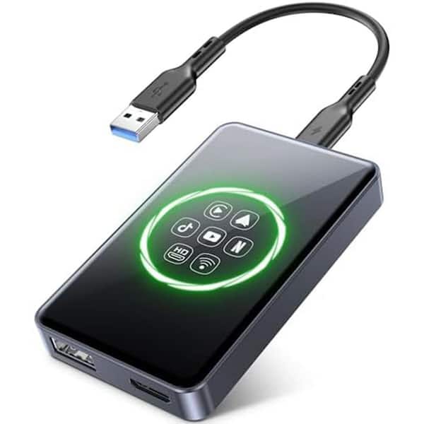 4-in-1 Wireless CarPlay & Android Auto Adapter with HDMI Output and USB Drive