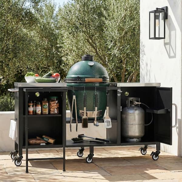 Harper & Bright Designs Black Stainless Steel Top Outdoor Grill