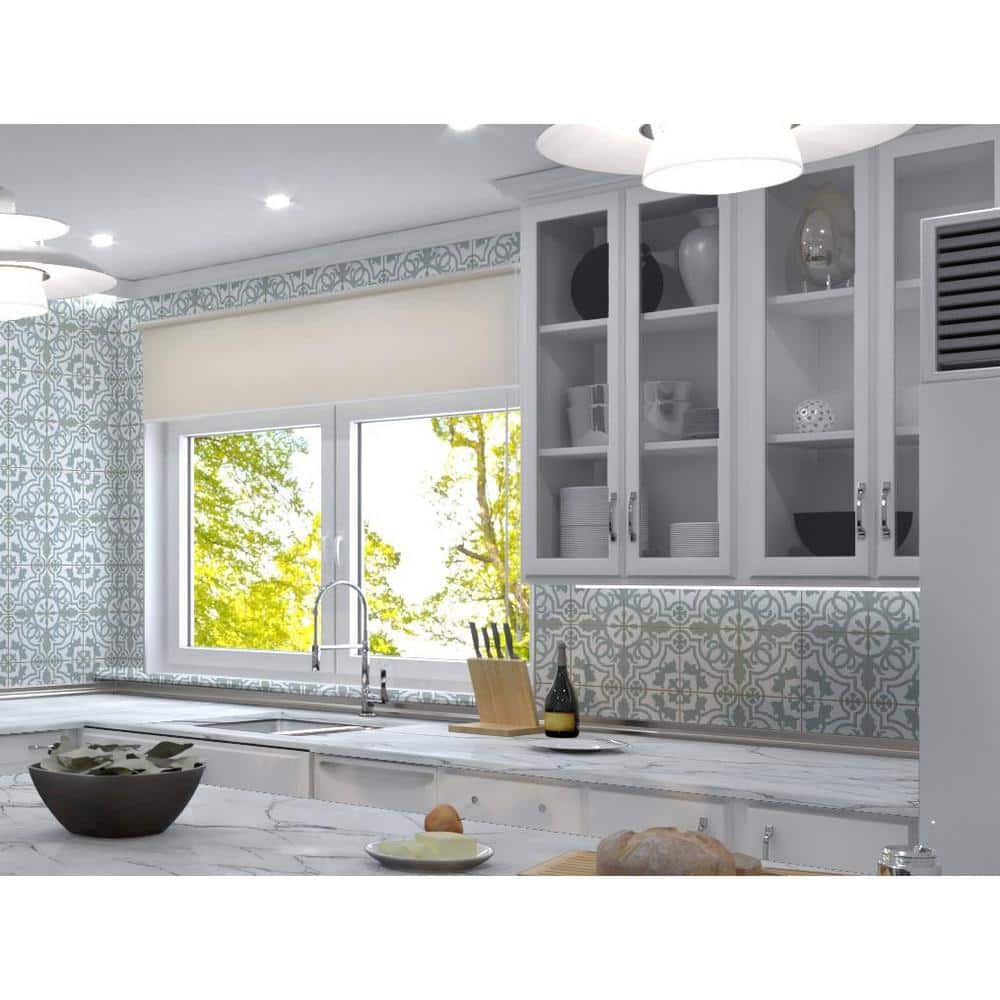 Bliss 8" Gray and White Porcelain Moroccan Wall and Floor Tile