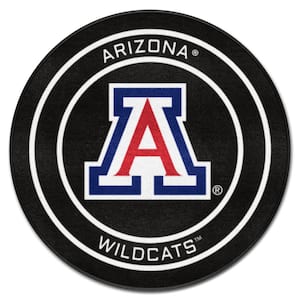 Arizona Black 2 ft. Round Hockey Puck Accent Rug