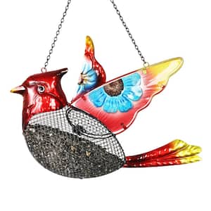 Cardinal Mesh Basket Metal Bird Feeder