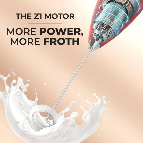 Zulay Kitchen Handheld Milk Frother Wand Electric Coffee Whisk for