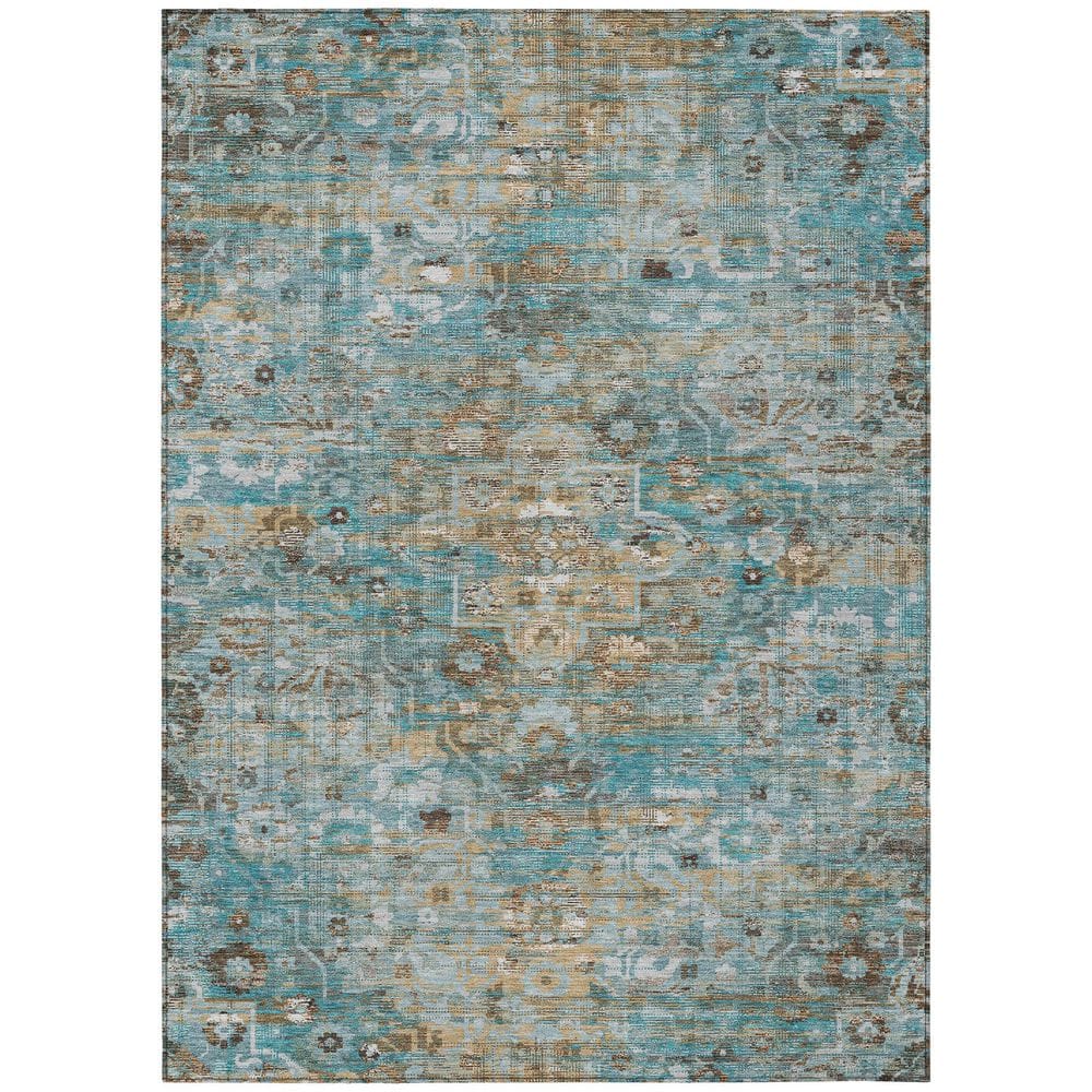 Chantille Machine Washable Indoor/Outdoor Abstract ACN2782 Teal 8 ft. x 10 ft. Area Rug price history on PriceWatchPro