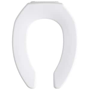 Lustra Elongated Toilet Seat with Open-Front and Check Hinge in White