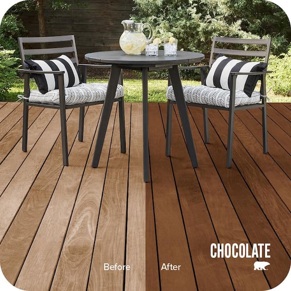 1 gal. #ST-129 Chocolate Semi-Transparent Waterproofing Exterior Wood Stain and Sealer