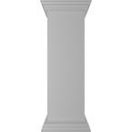 Plain 40 in. x 12 in. White Box Newel Post with Panel, Flat Capital and Base Trim (Installation Kit Included)