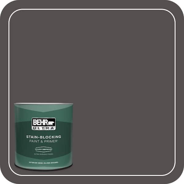 BEHR ULTRA 1 qt. #790F-7 Dark Cavern Extra Durable Semi-Gloss Enamel Interior Paint & Primer