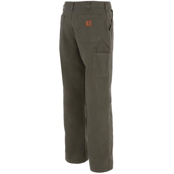 Carhartt Men's 31x34 Brown Cotton Straight Leg Non-Denim Bottoms B01-BRN -  The Home Depot
