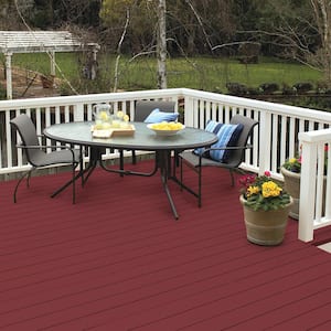 1 qt. #M140-7 Dark Crimson Solid Color Waterproofing Exterior Wood Stain and Sealer