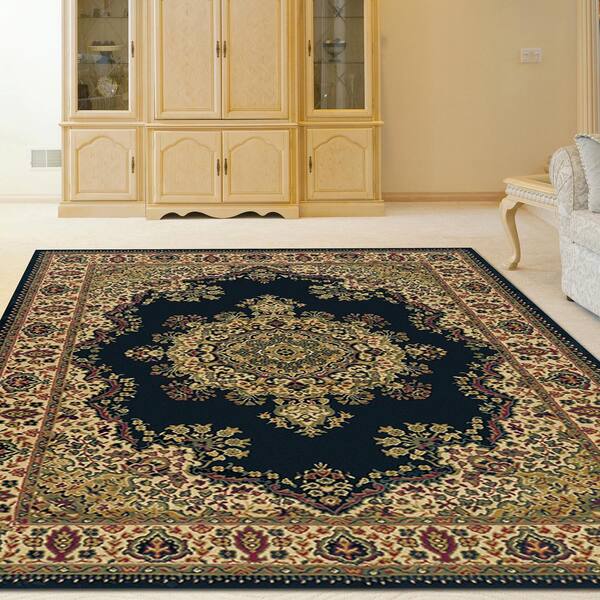 Unbranded - Castello Black 3 ft. x 5 ft. Traditional Oriental Medallion Area Rug